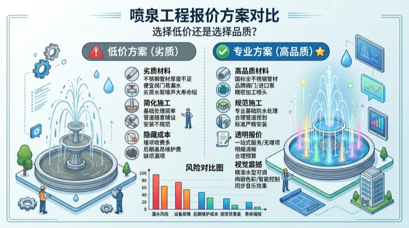 喷泉报价对比与风险分析图