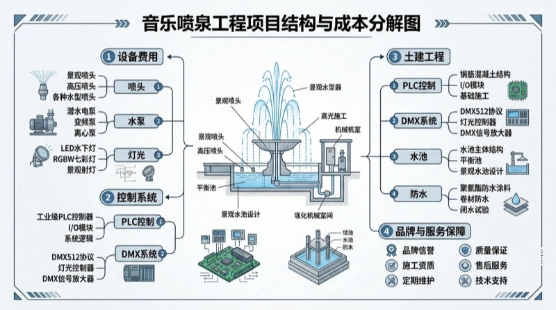 喷泉项目报价结构拆解图