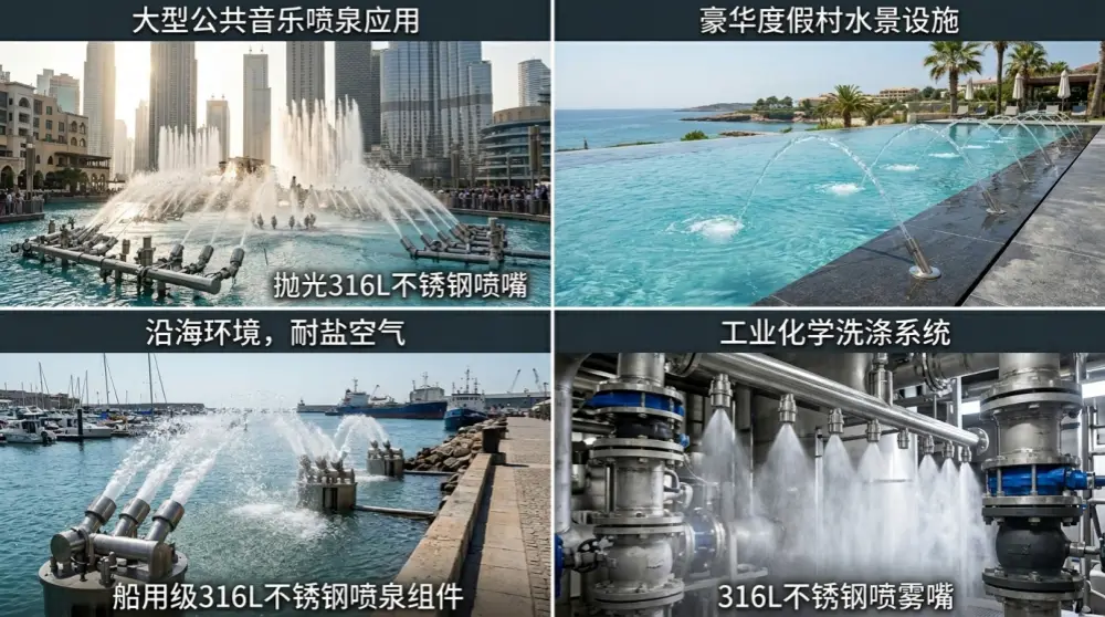 316L不锈钢喷头应用场景