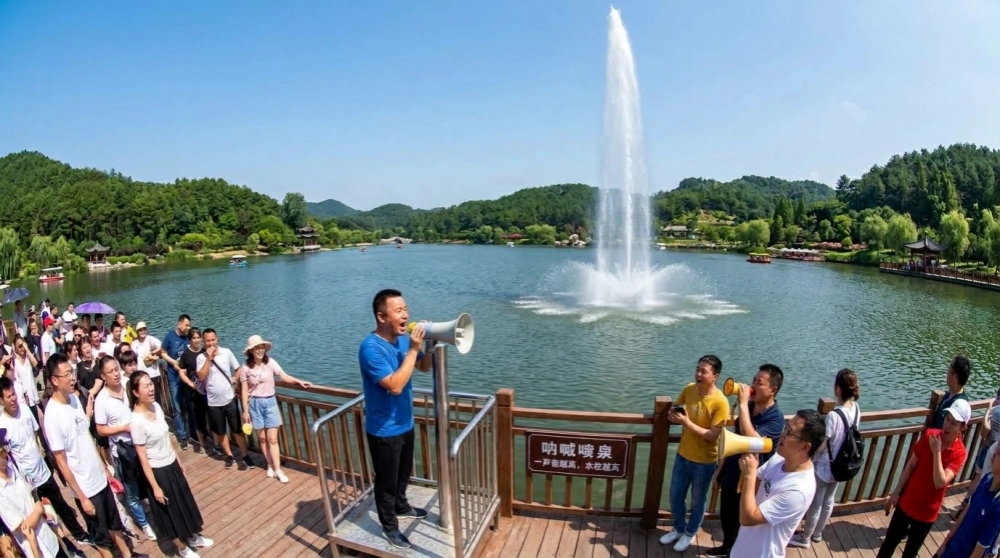 文旅景区大型音乐喷泉夜间表演