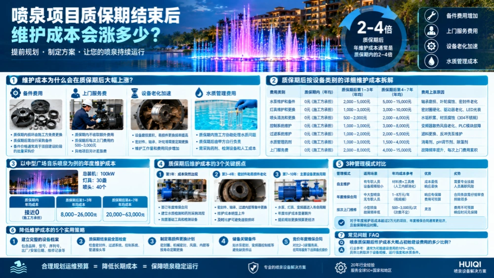 喷泉项目质保期结束后，维护成本会涨多少？