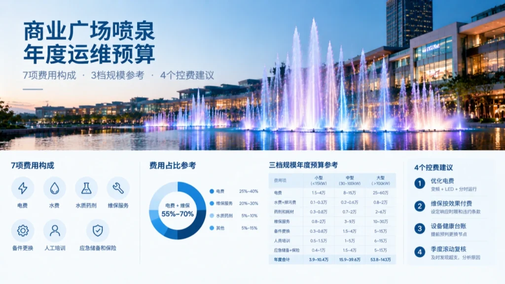 商业广场喷泉如何制定年度运维预算？费用构成详解